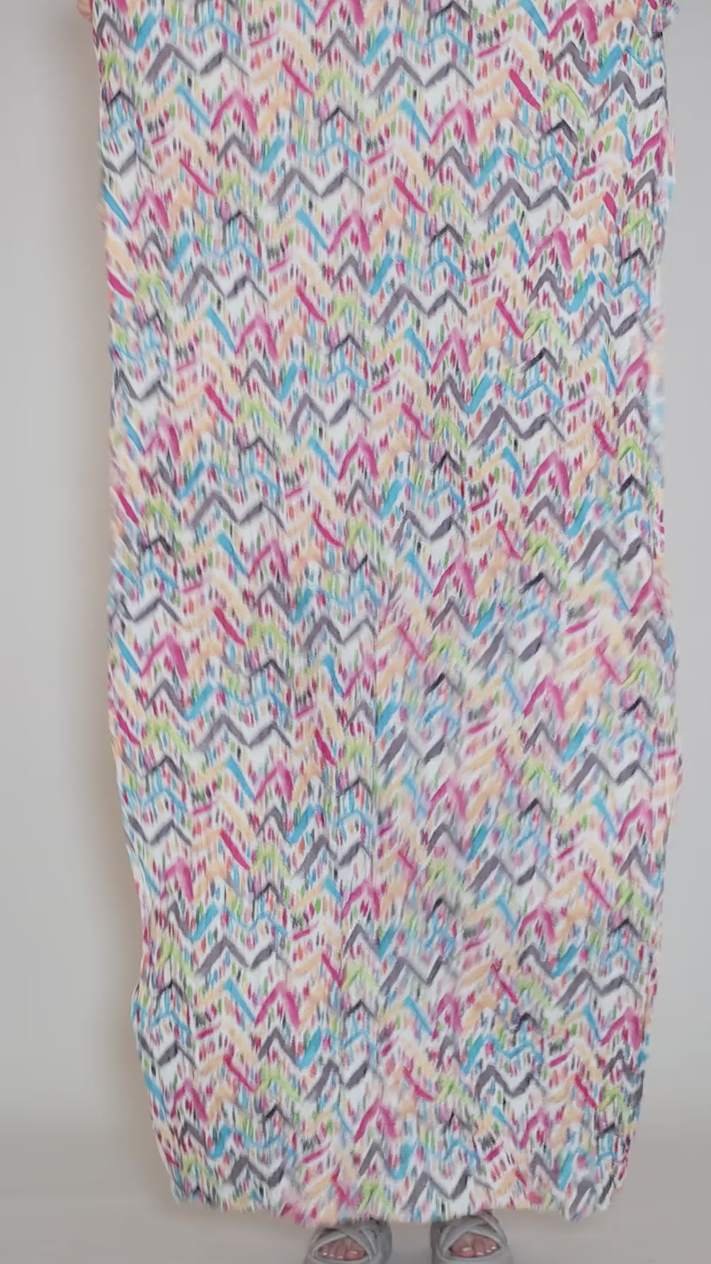 Pareo Scarf, Pink/Teal Angle 3
