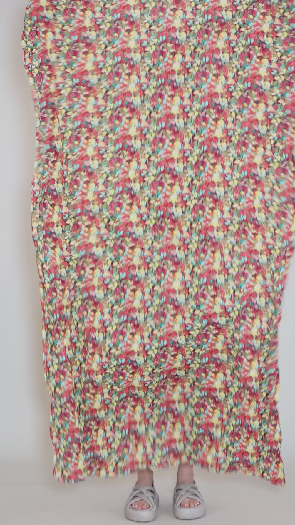Pareo Scarf, Rose/Turq Angle 3