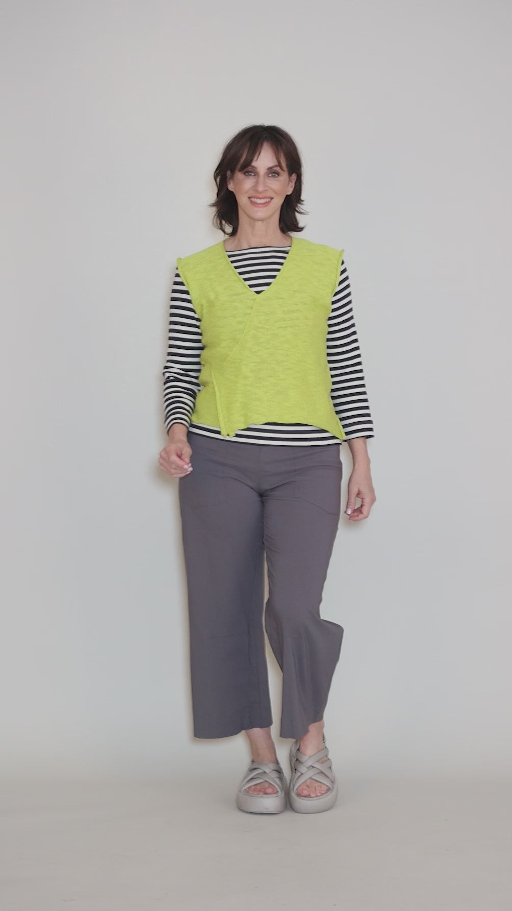 Babs Sweater Tank, Chartreuse Angle 5