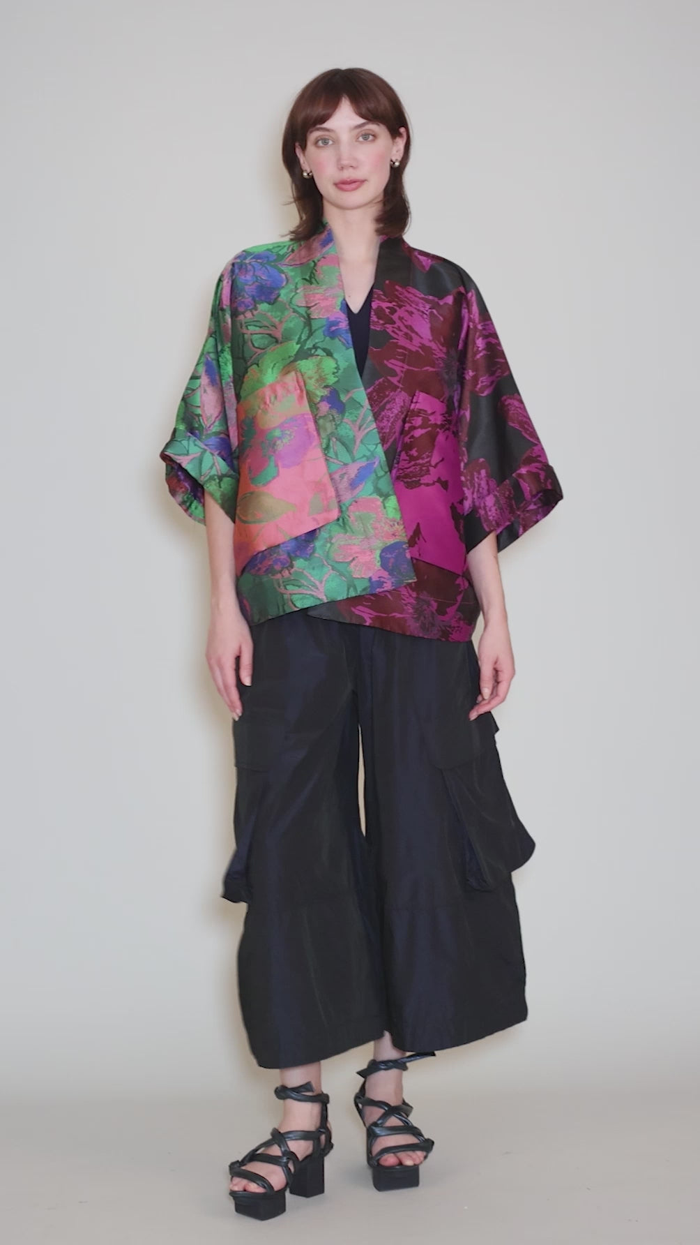 Dolman Jacquard Jacket, Magenta Mix Angle 5