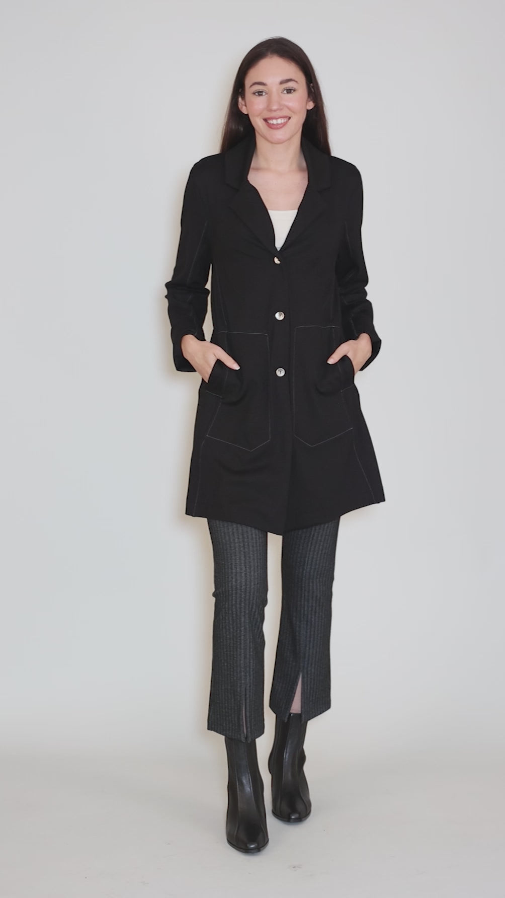 Summit Jacket, Black/Ivory Angle 5