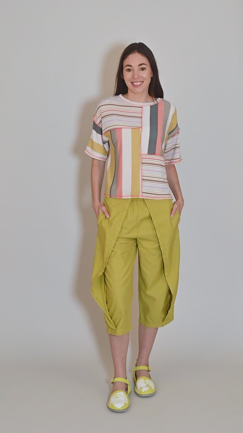 Mixed Stripes Top, Pink Multi Angle 5