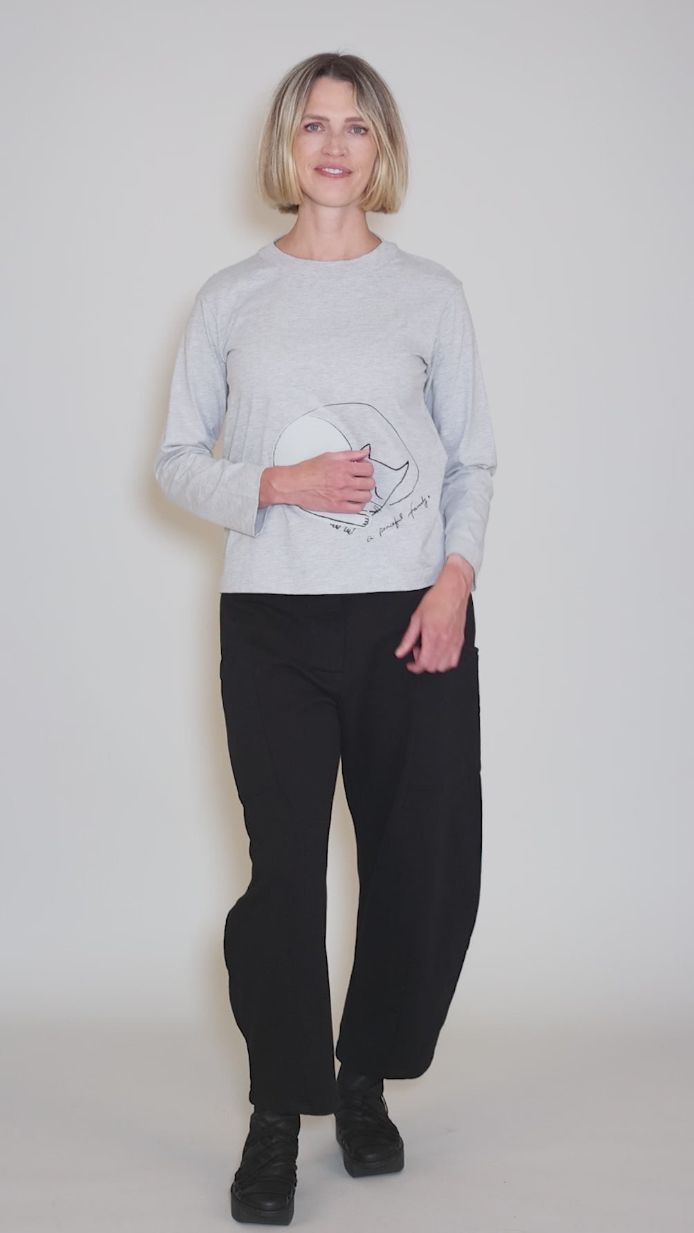 Peace Tee, Gray Angle 5