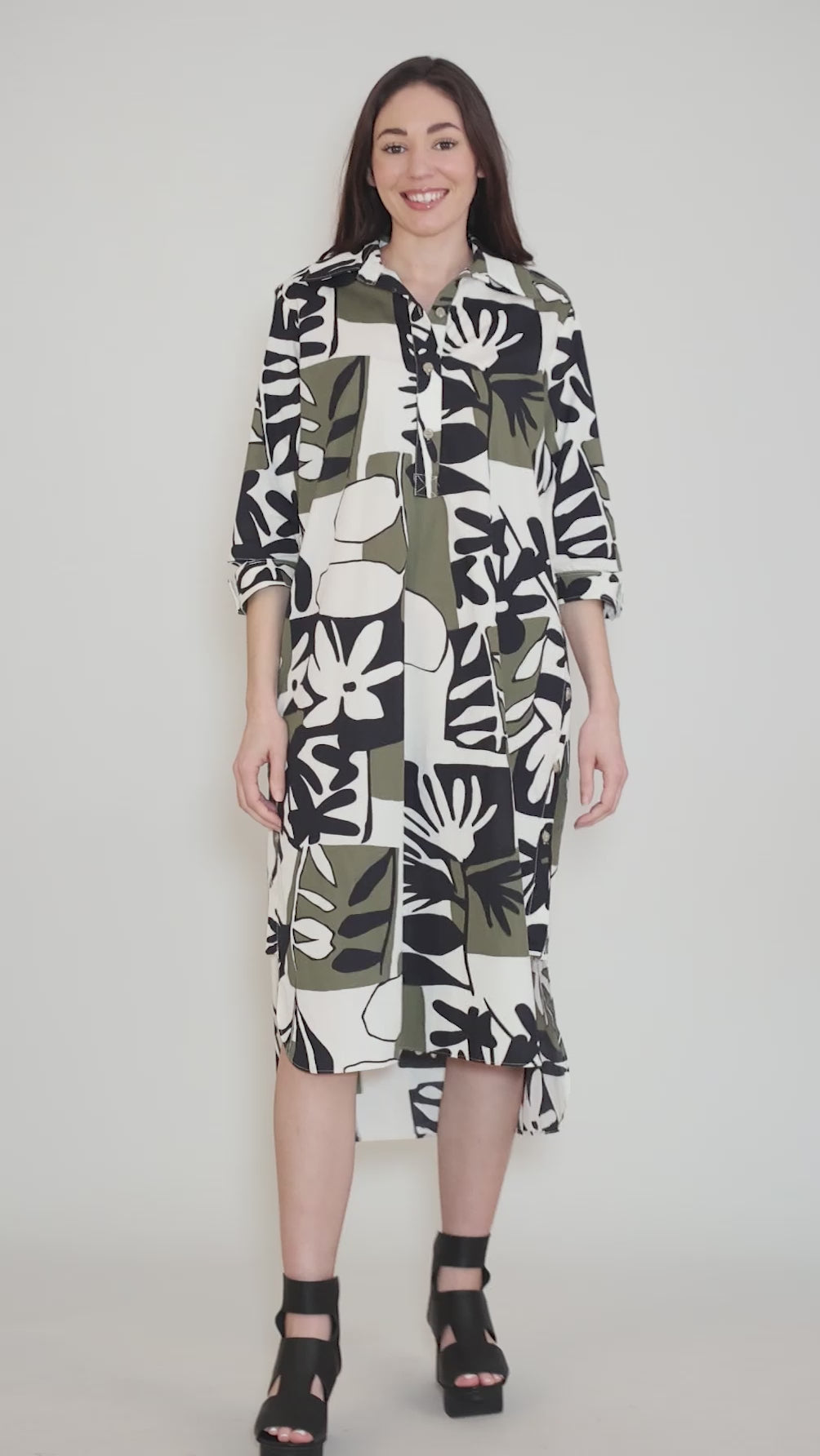 Eden Dress, Khaki Mix Angle 5