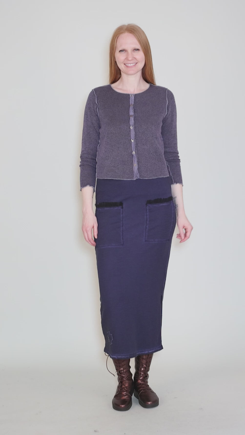 Marled Knit Crop Cardie, Whisper Angle 5