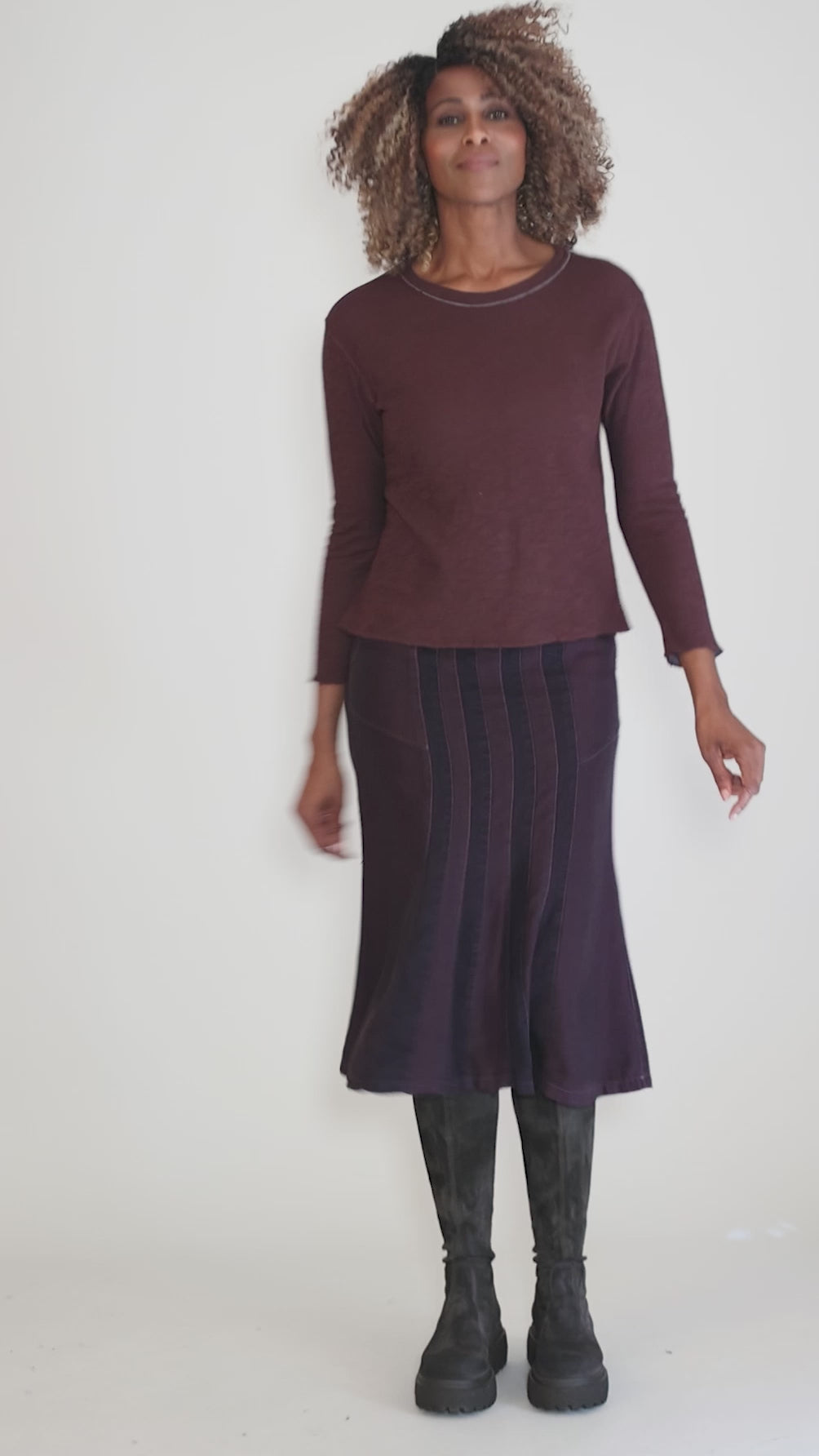 Double-Face Trim Tee, Chicory Angle 5