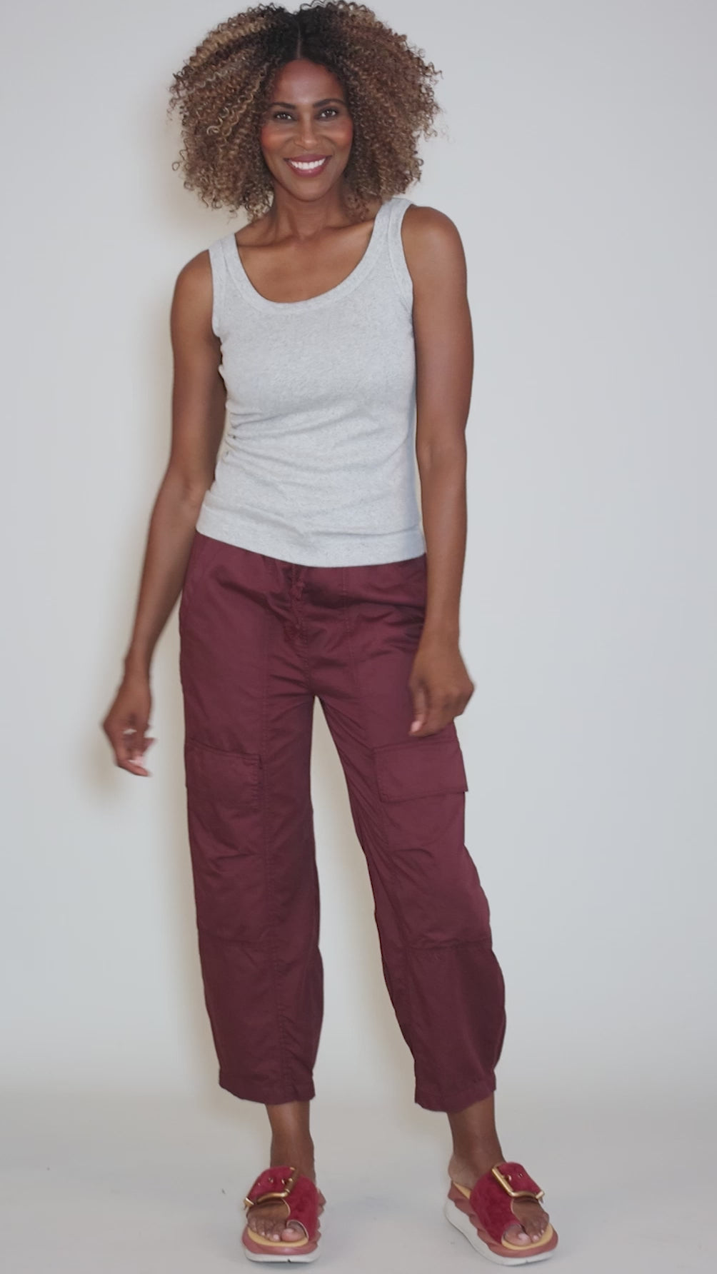 Organic Cotton Tank, Melange Gray Angle 5