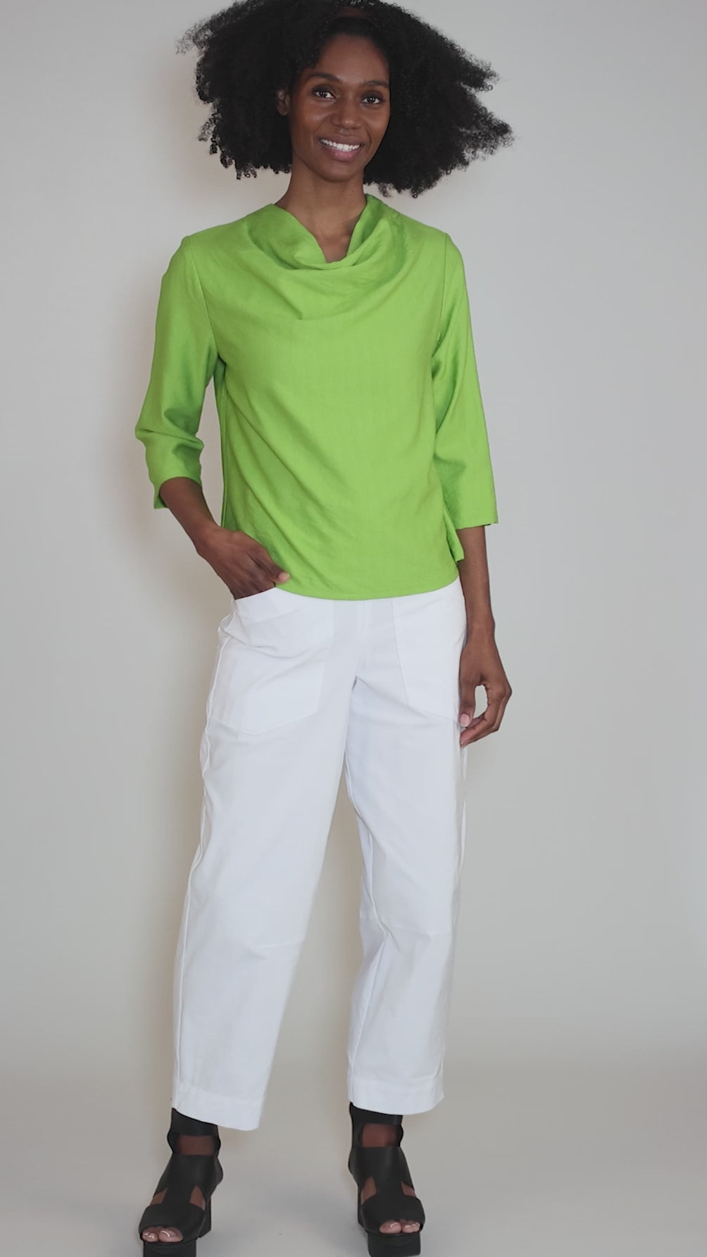 Rayon Cowl Top, Patina Angle 5