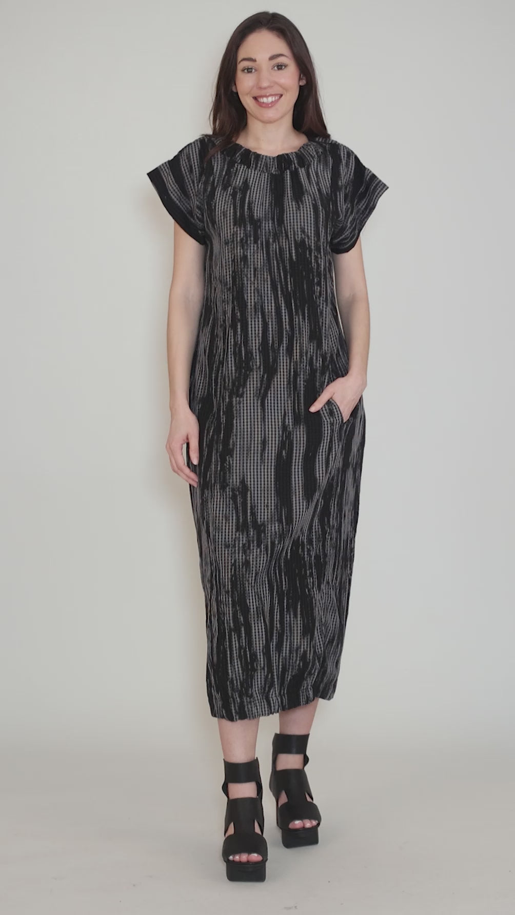 Lyon Dress, Black Multi Angle 5