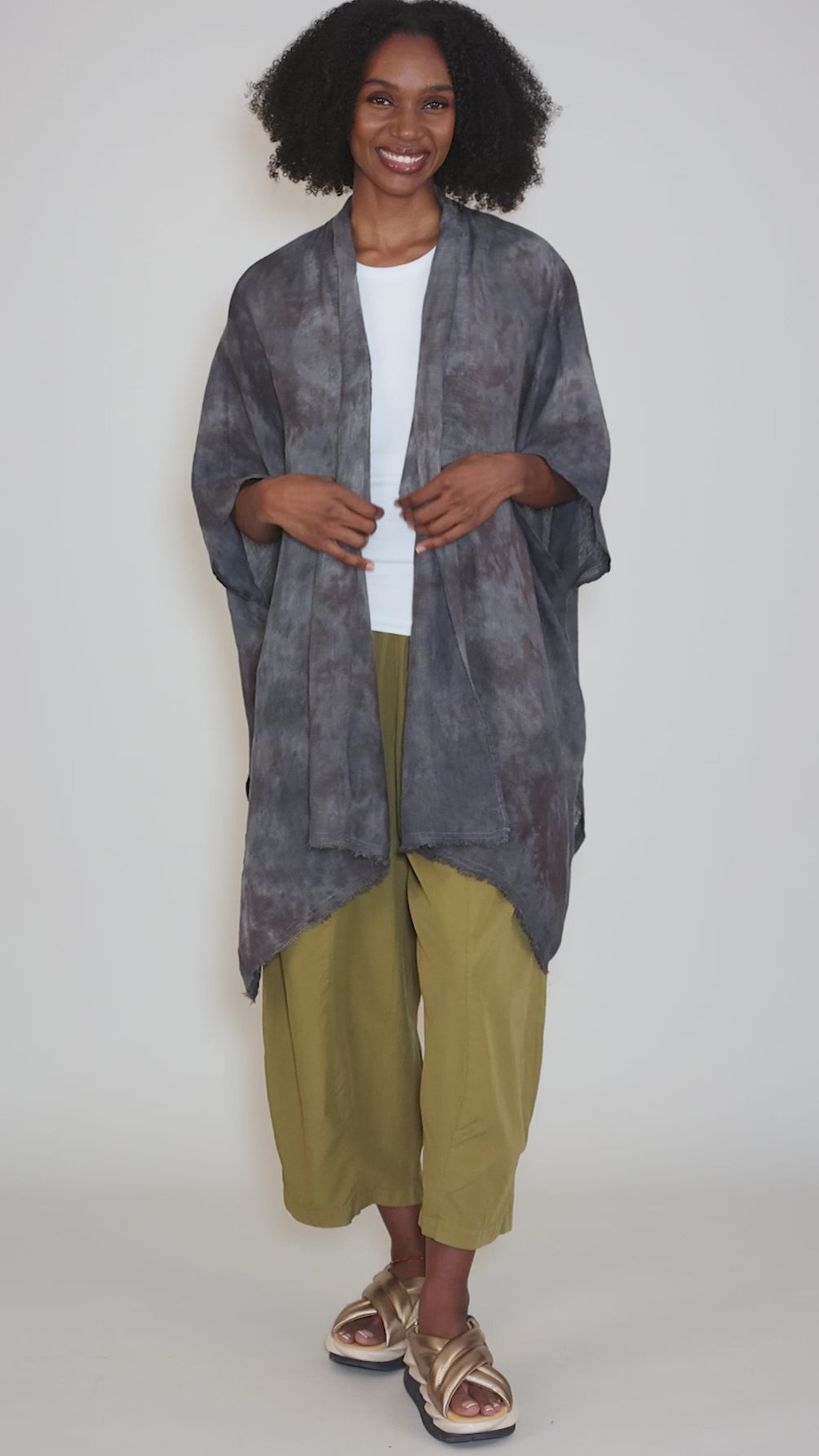 Oversize Linen Cardie, Night Angle 5