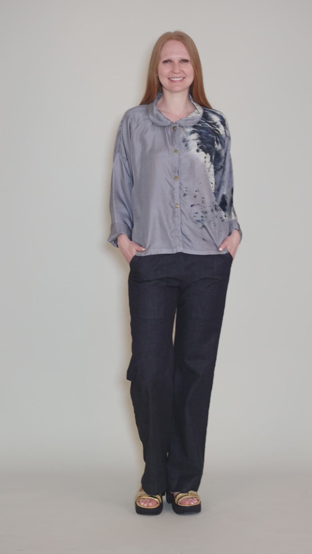 L/S Sparrow Top, Pewter Angle 5