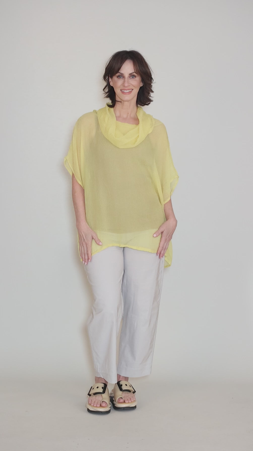 Cowl Neck Space Top, Amber Angle 5