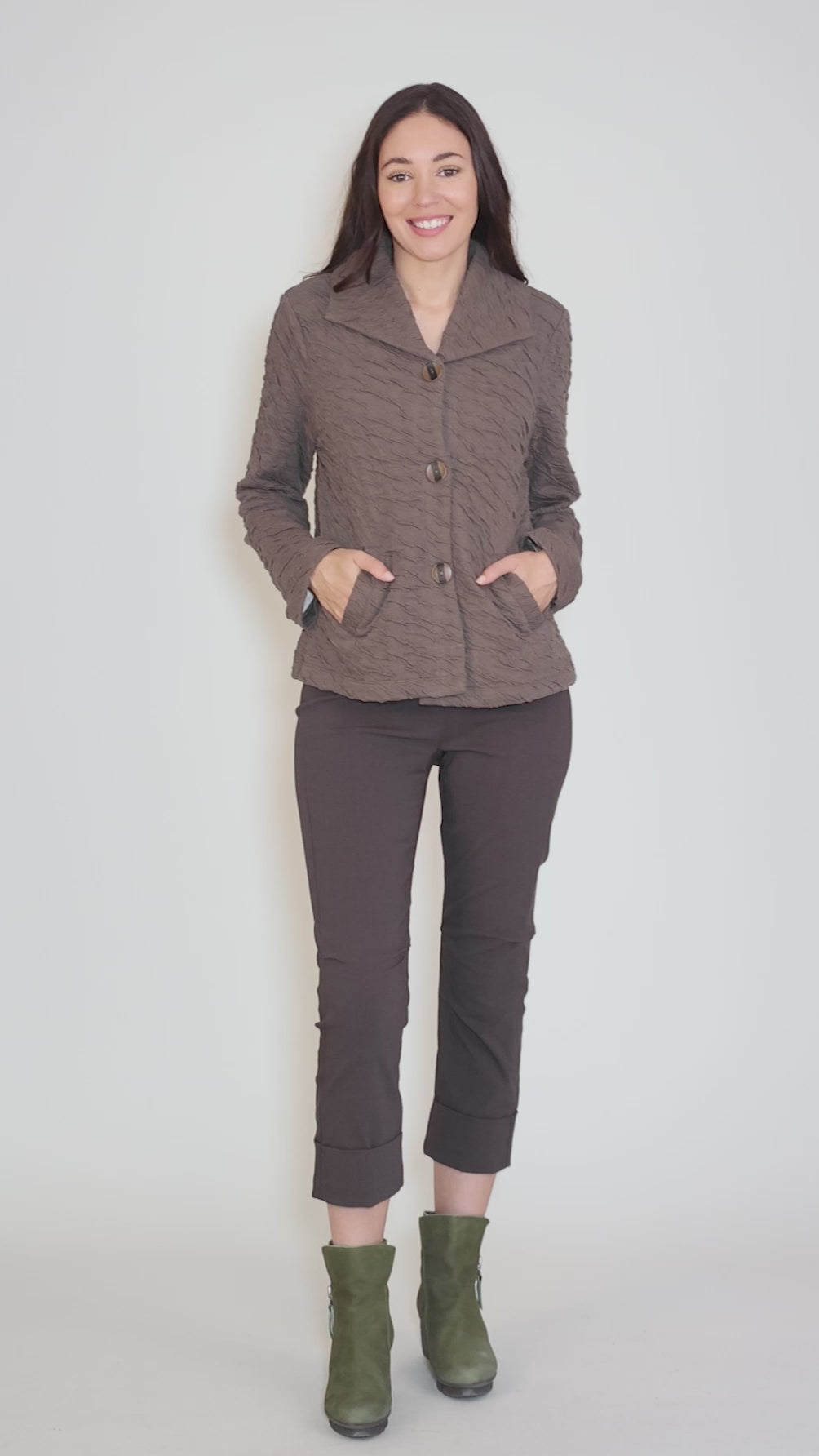 Double Face Crinkle Crosstown Jacket, Umber Angle 5