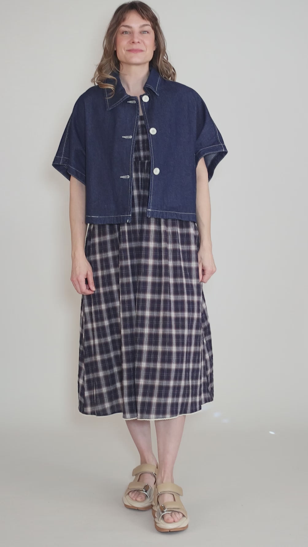 Batwing Denim Shirt Jacket, Blue Angle 5