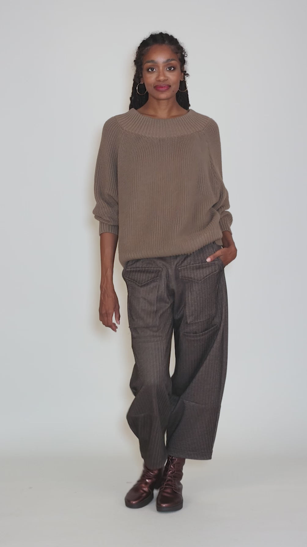 Pima Cotton Chunky Chic Sweater, Turtle Angle 5