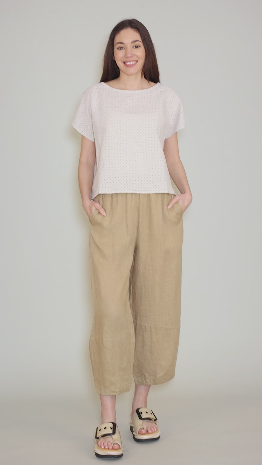 Pinhole High-Low Top, Jicama Angle 5