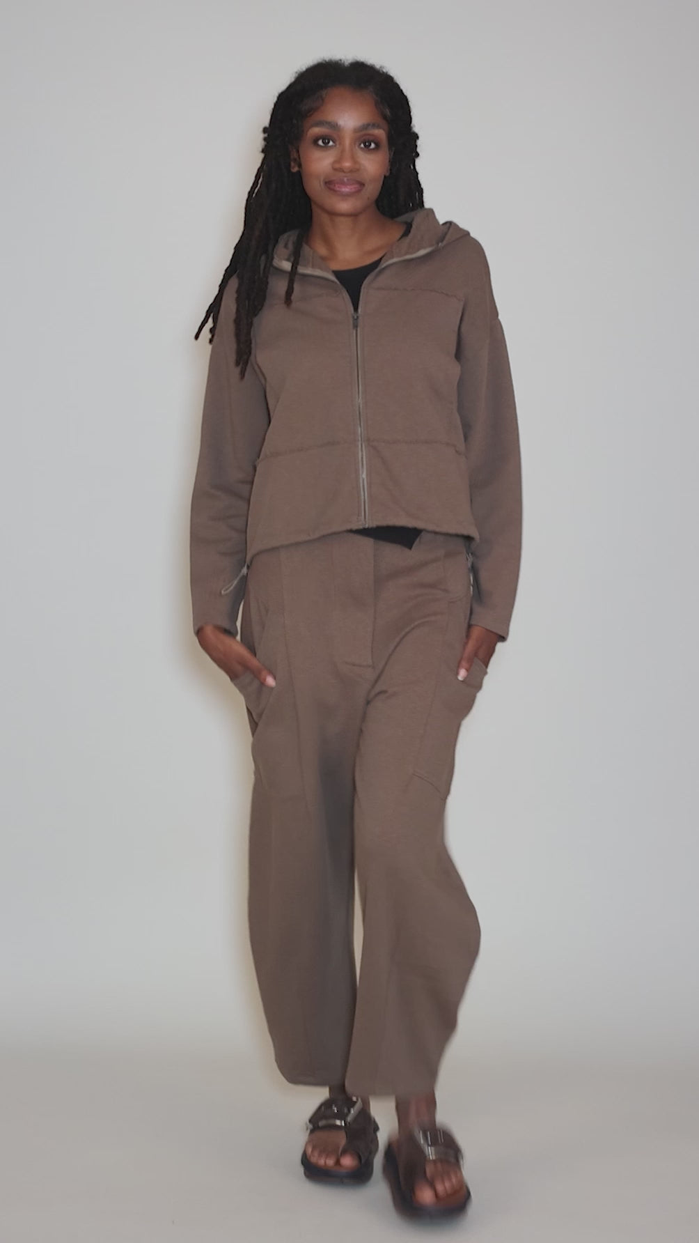 Fleece Boxy Hoodie, Hazel Angle 7