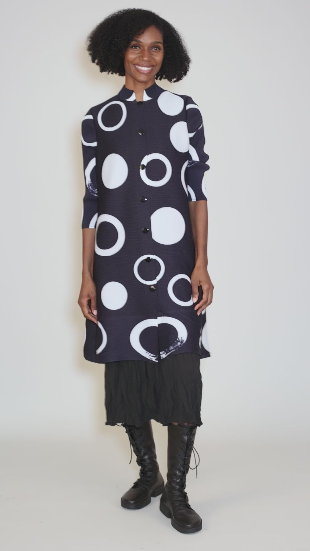 Bounce Jacket Meets Dress, Black/White Angle 7
