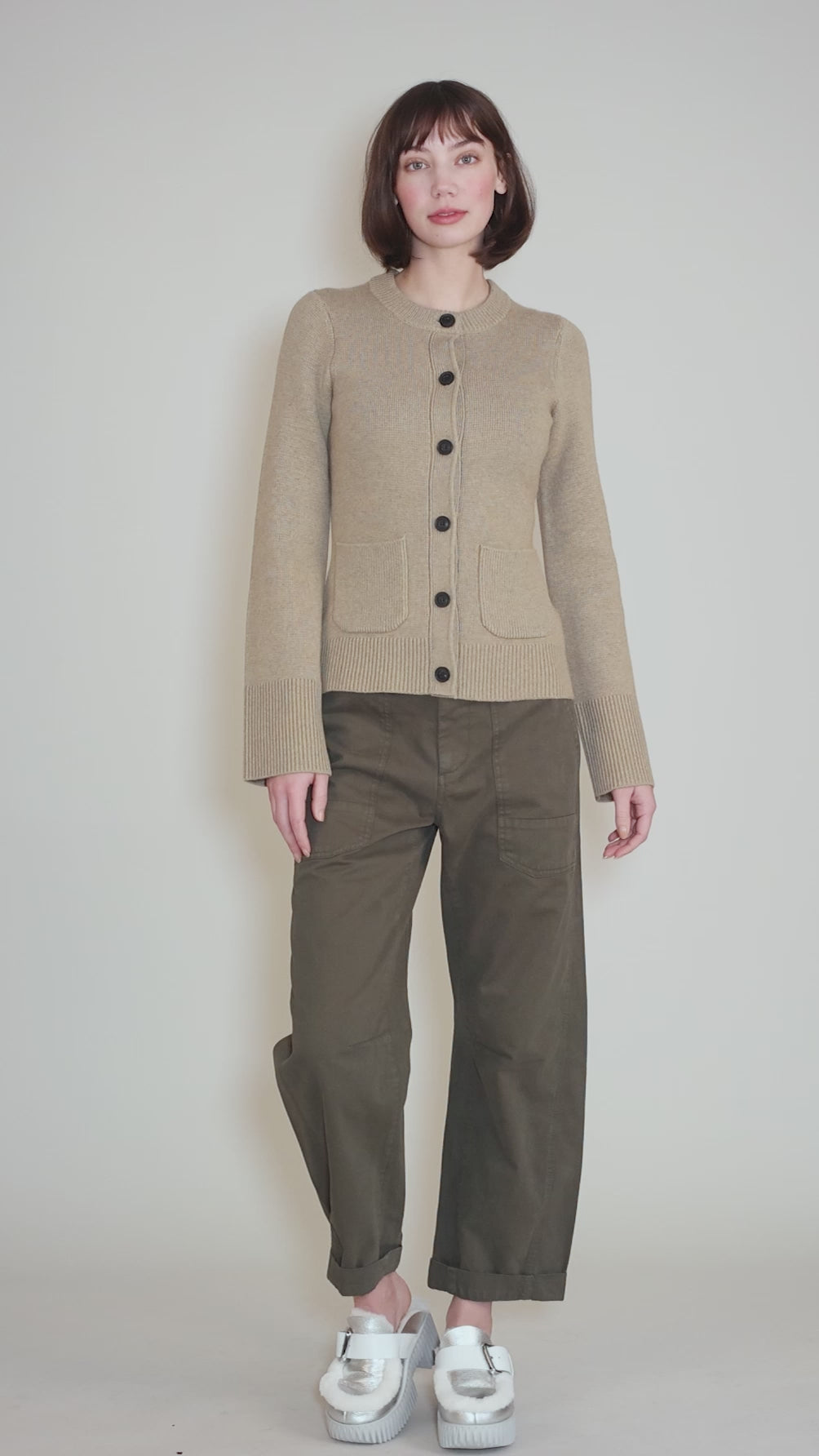 Dani Cardigan, Toasted Wheat Angle 5