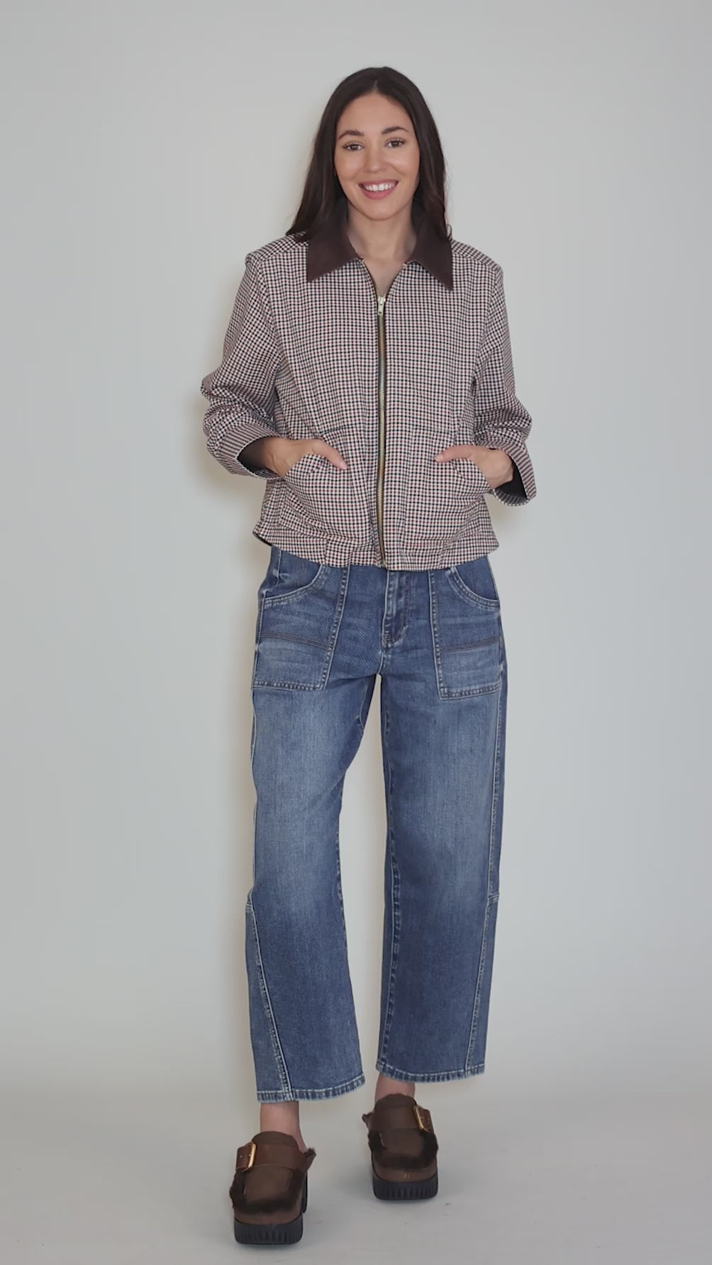 Natalia Zip Front Jacket, Chocolate Angle 5