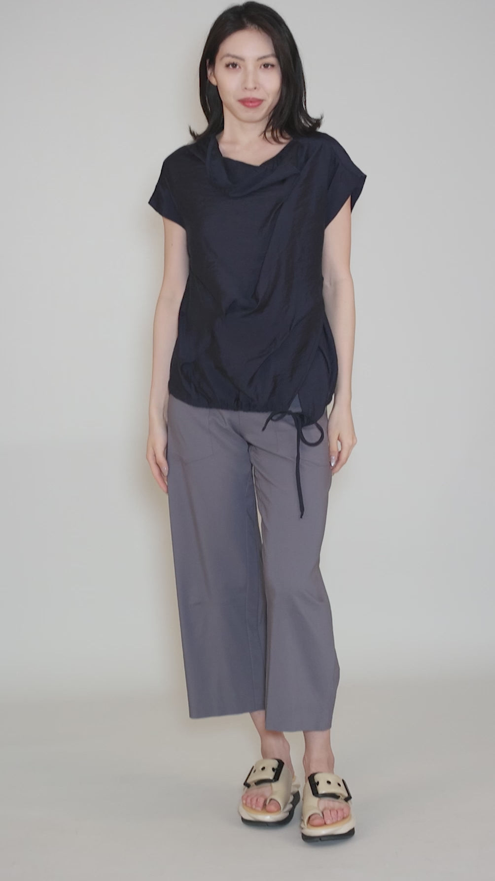 Velley Top, Navy Blue Angle 7