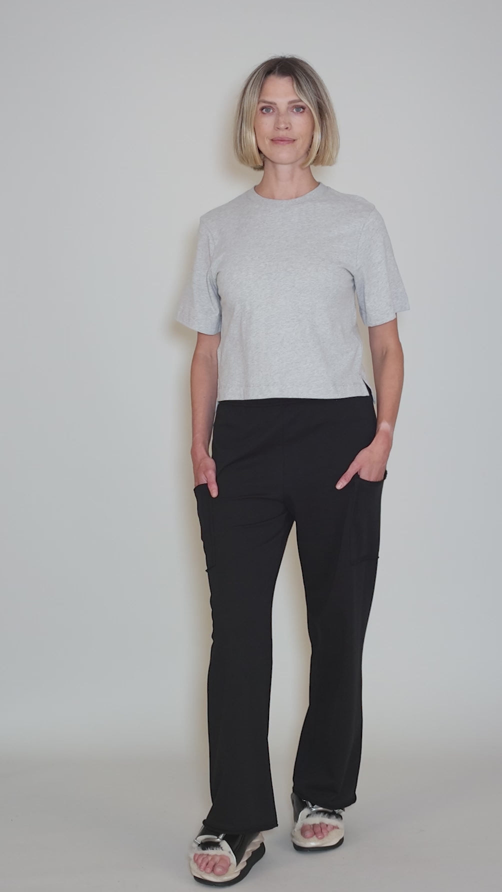 Bay Organic Cotton Top, Gray Marl Angle 5
