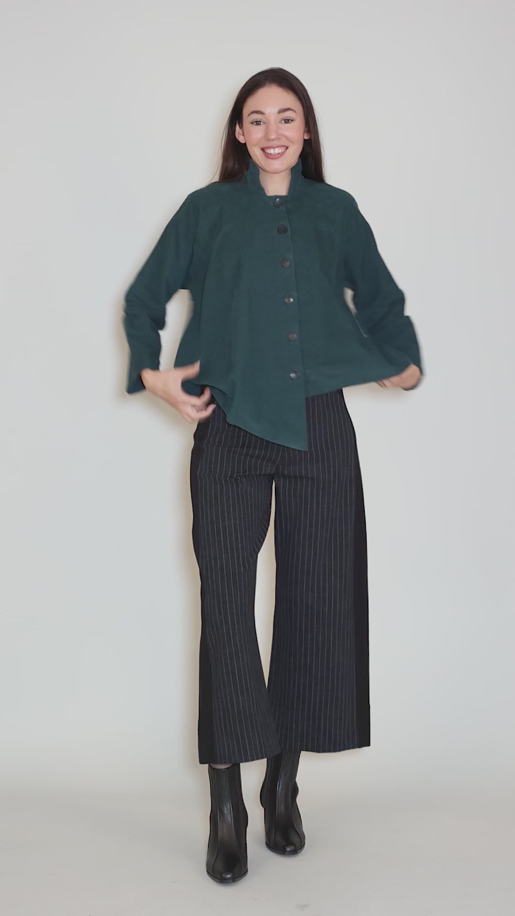 Corduroy Point Shirt, Teal Angle 5