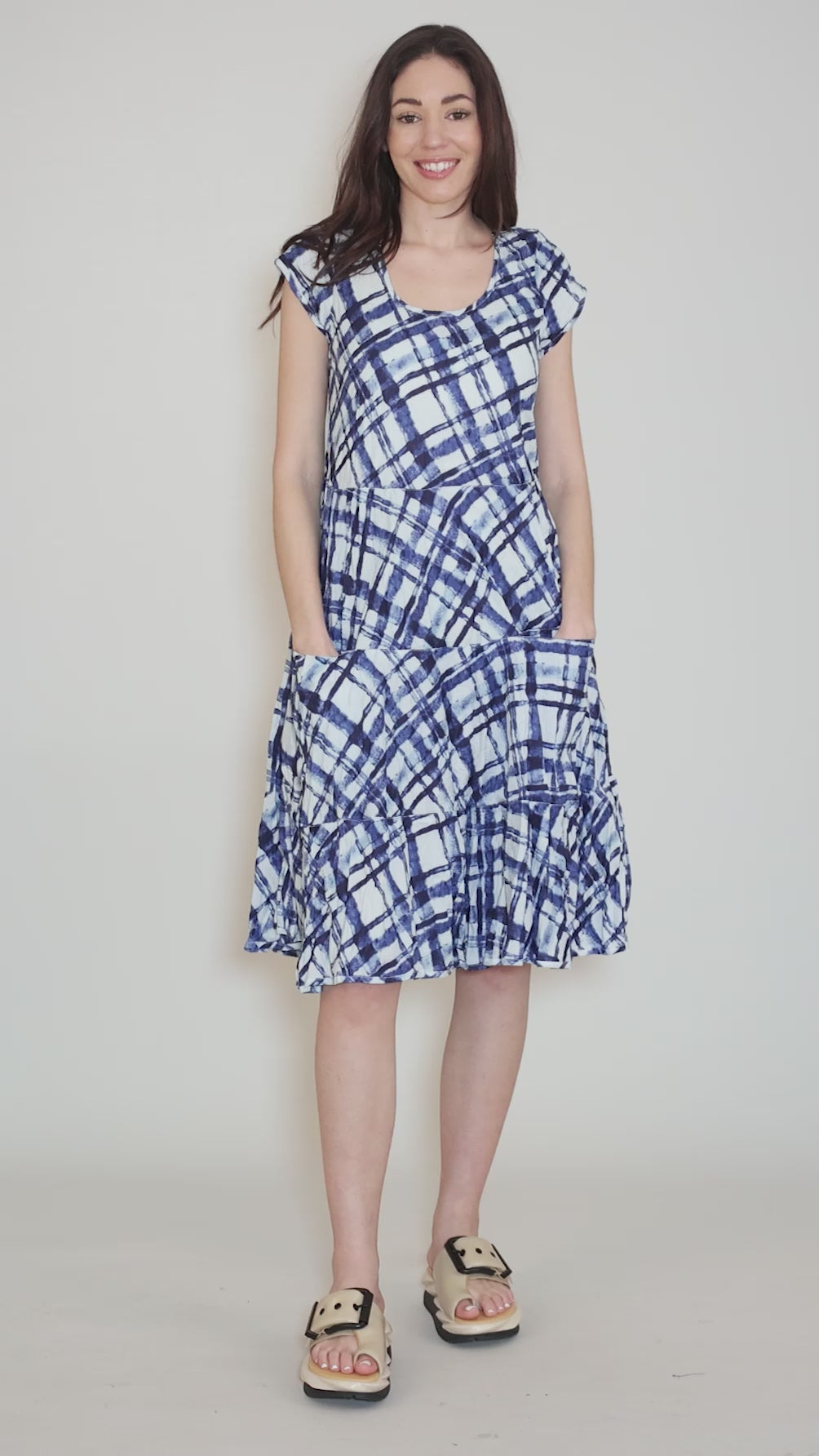 Jade Dress, Cobalt/White Angle 5