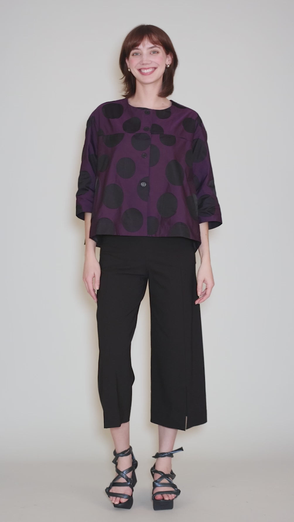 Taffeta Dot Jacket, Violet Angle 5