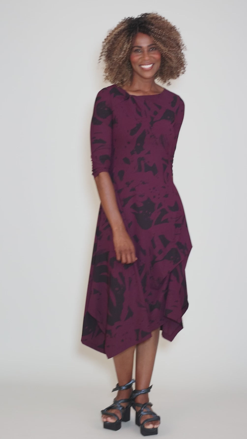 Rosella Dress, Plum Melrose Angle 5