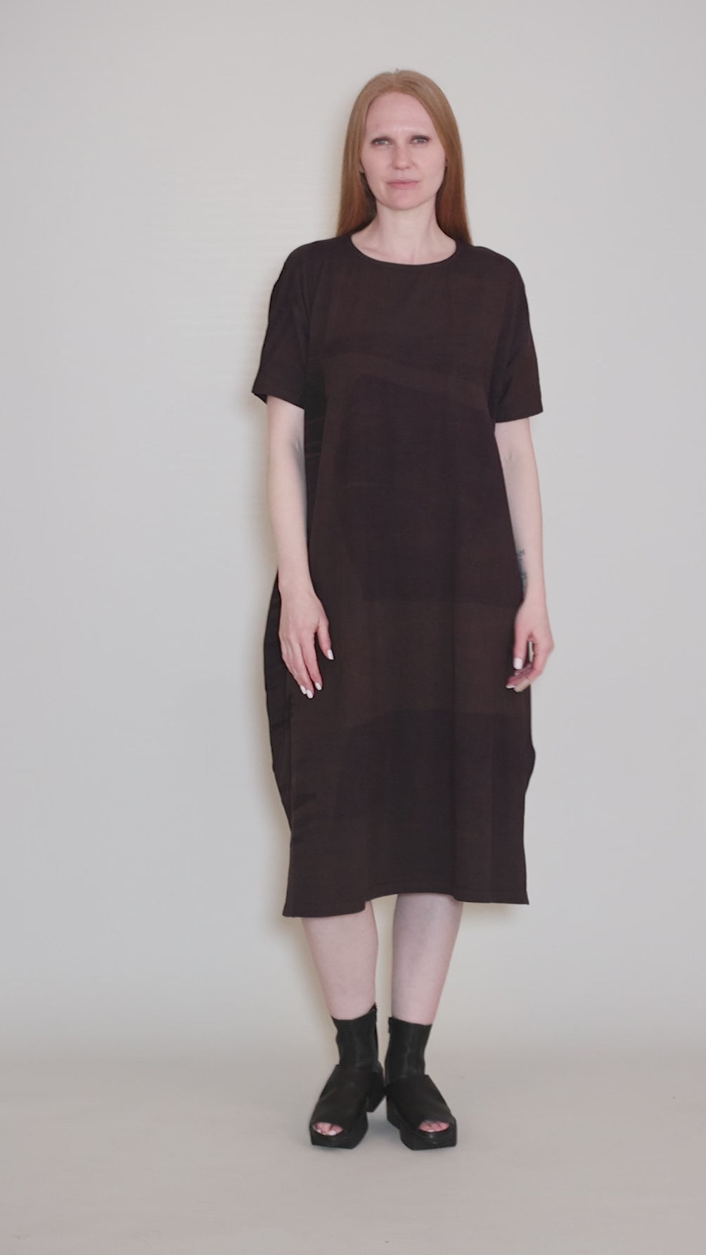 Bittersweet Tee Dress, Chocolate Angle 5