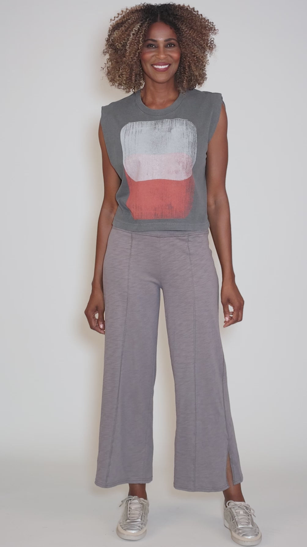 Haze Joan Muscle Tee, Off Black Angle 5
