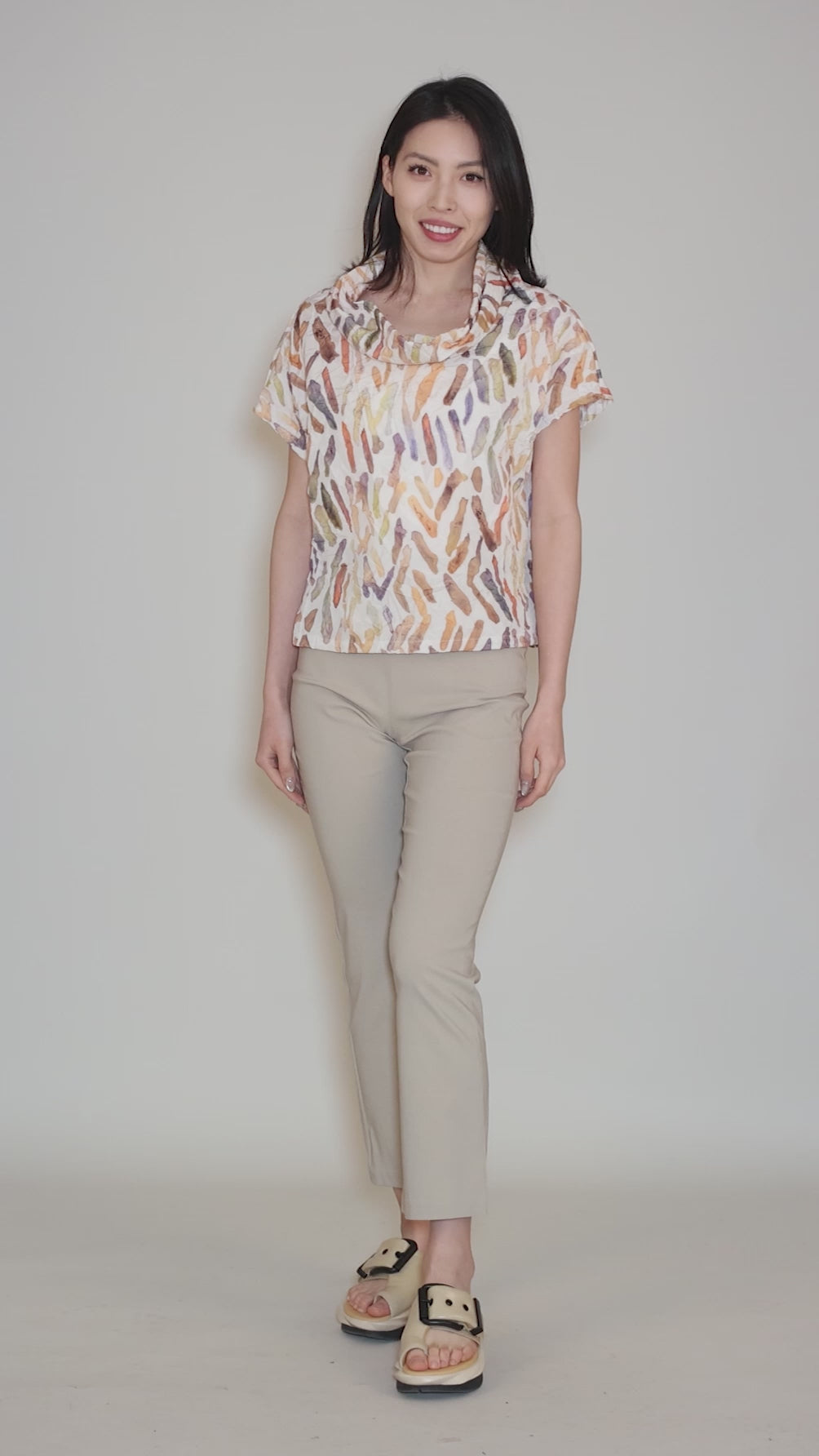 Magic Stretch Flare Pants, Stone Angle 5