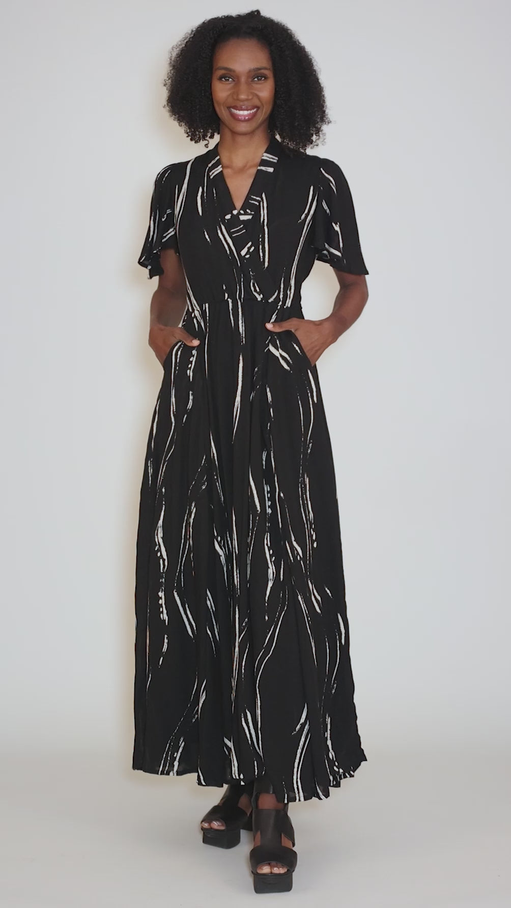 La Vie En Rose Dress, Black Sumi Angle 5
