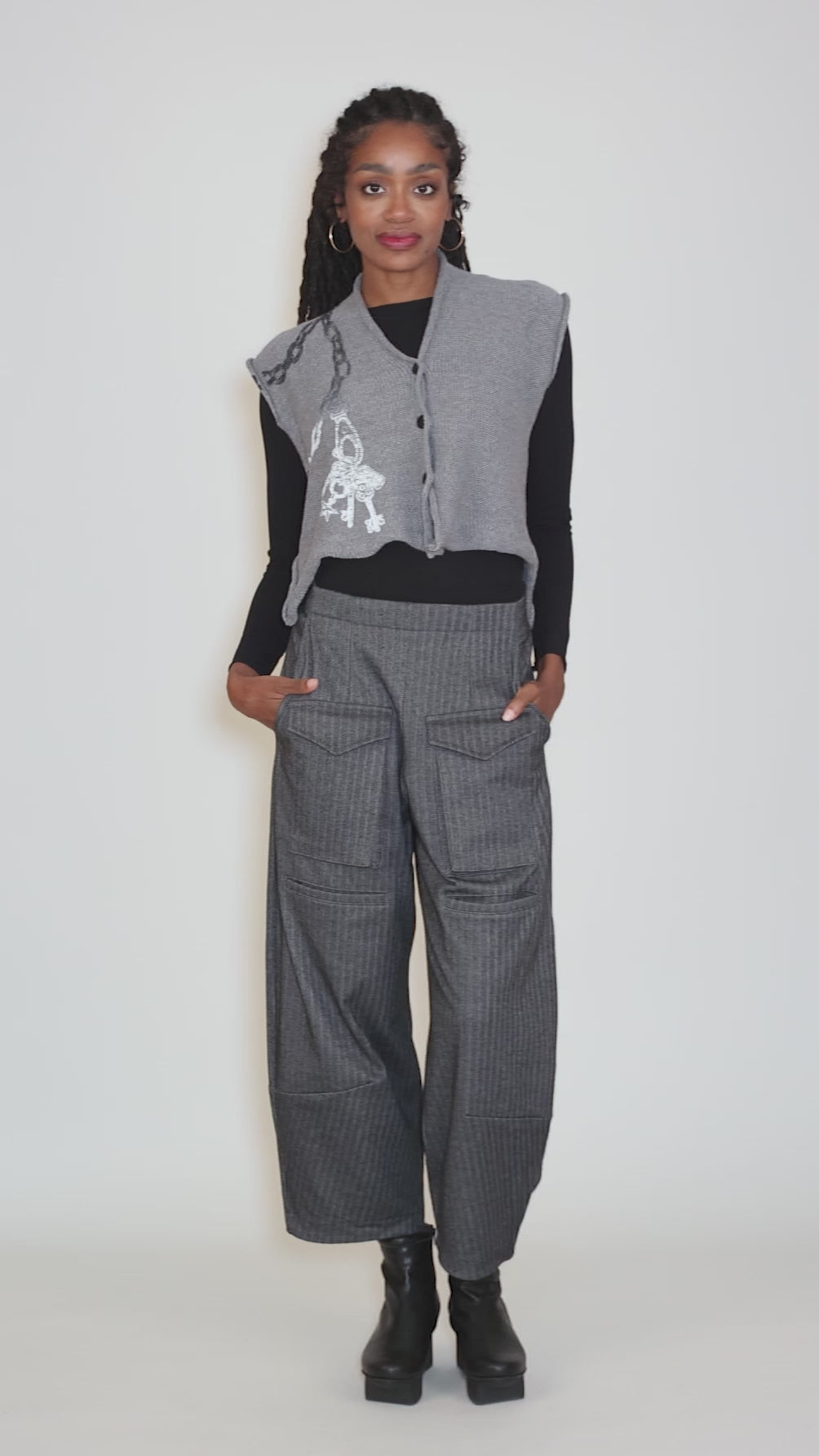 Car Vest, Gray Ombre Key Angle 5