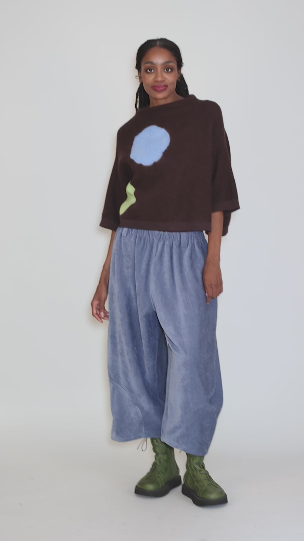 Blue Dot Special Sweater, Brown Angle 5