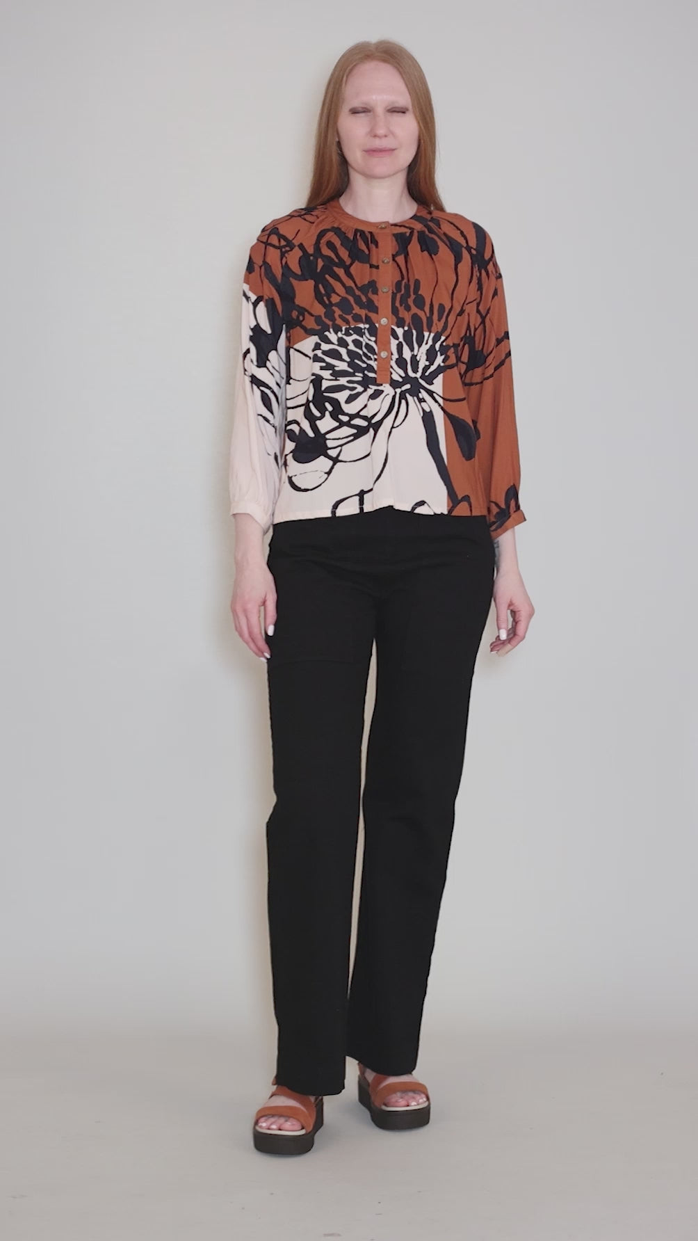 Opal Top, Rust Lulu Print Angle 5