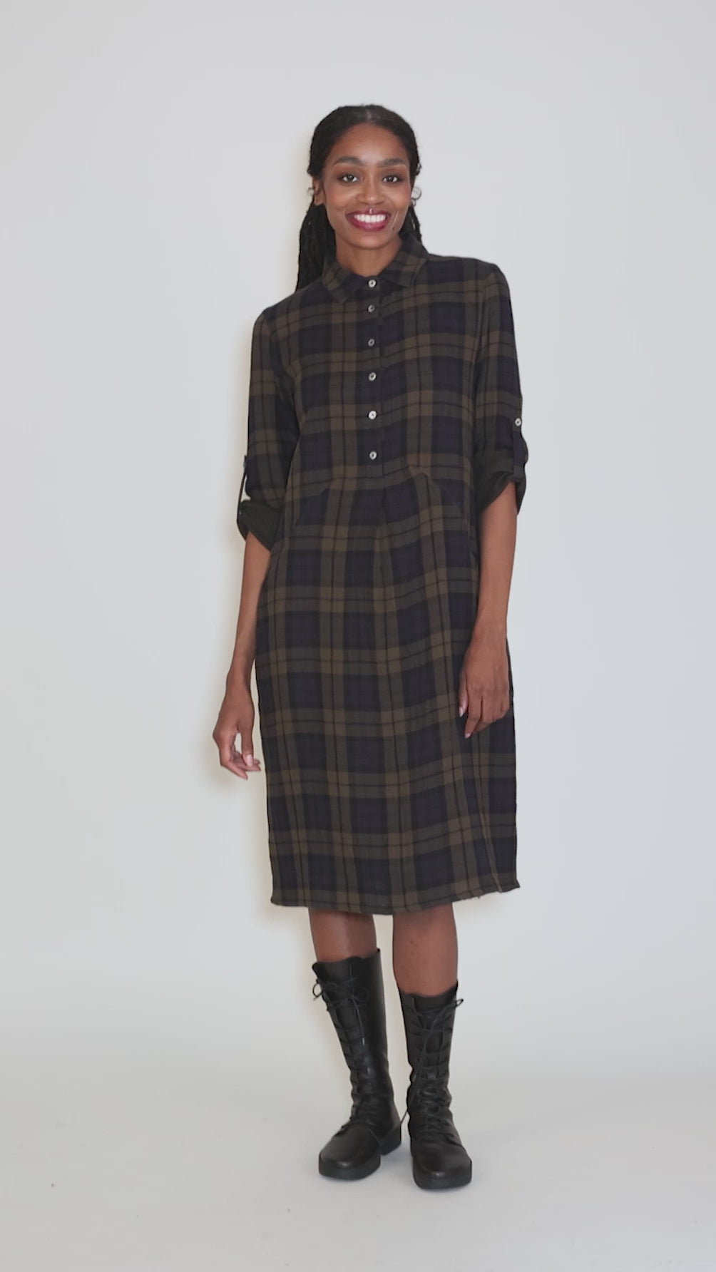 Alexa Shirt Dress, Big Check Angle 5