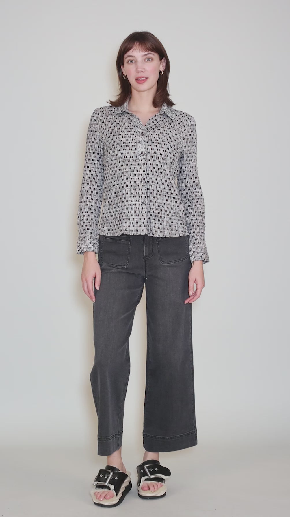 Mix & Match Geo Jill Shirt, Mushroom Angle 5