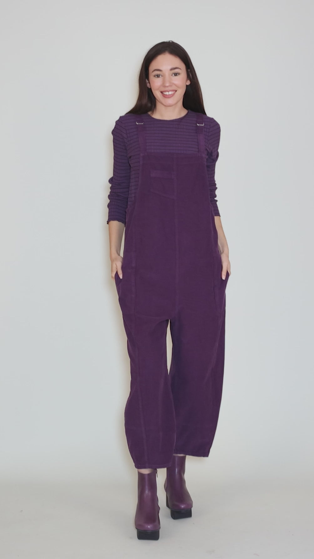 Baby Cord Jumpsuit, Mulberry Angle 7