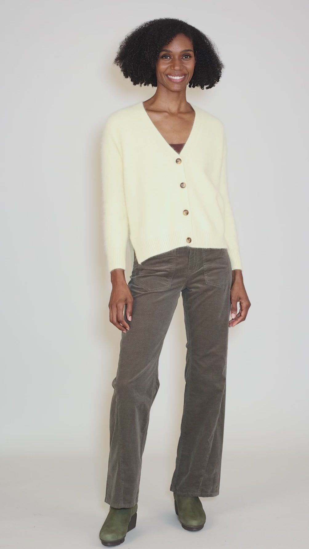 Grandpa Cropped Cardie, Butter Angle 5