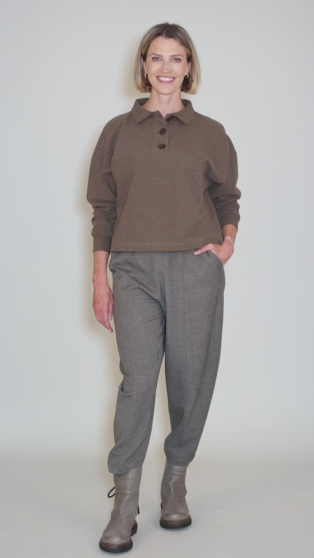 Holly Felpe Sweatshirt, Brown Marl Angle 5