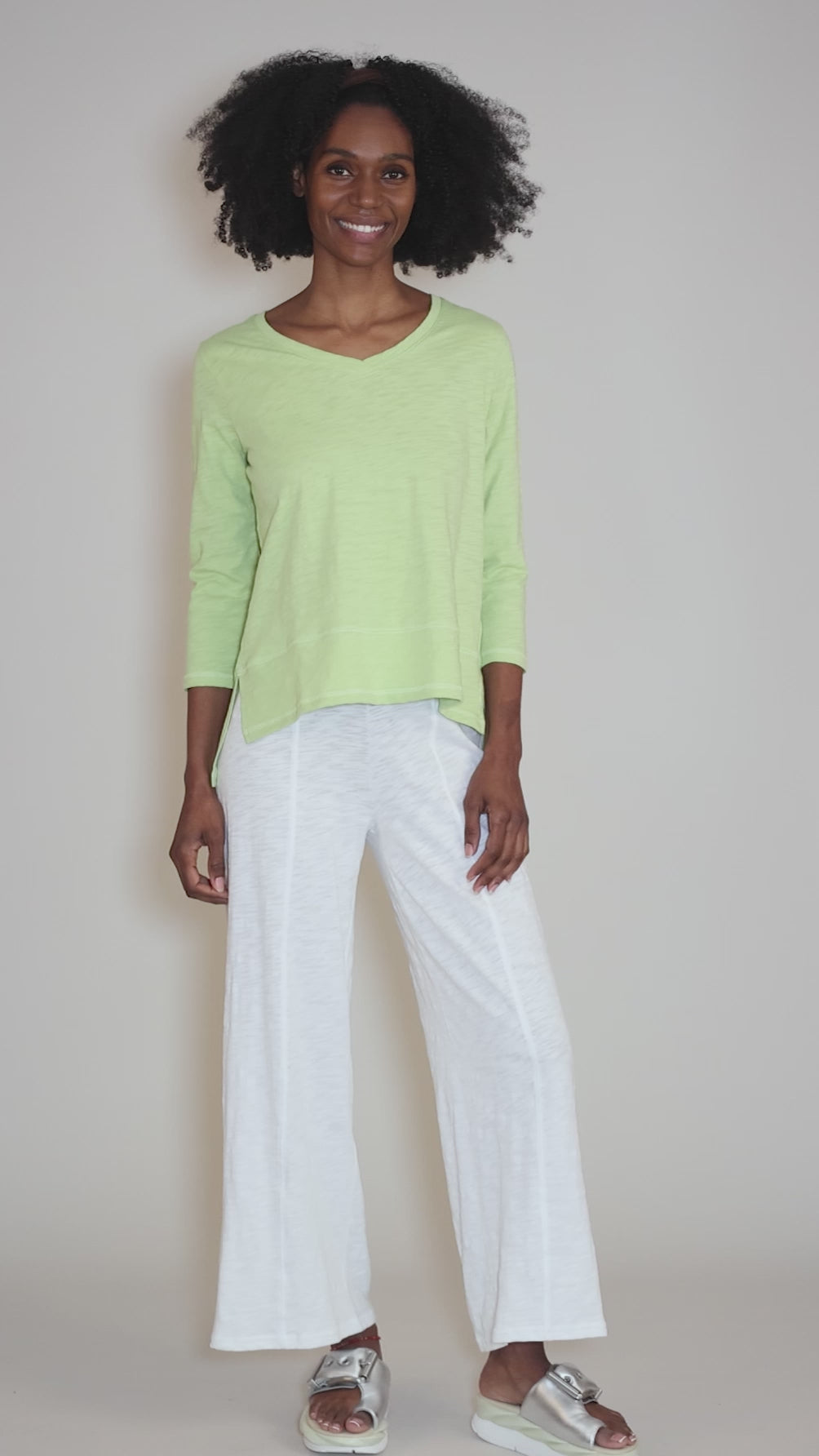 Cotton Slub Everywhere Pant, White Angle 5