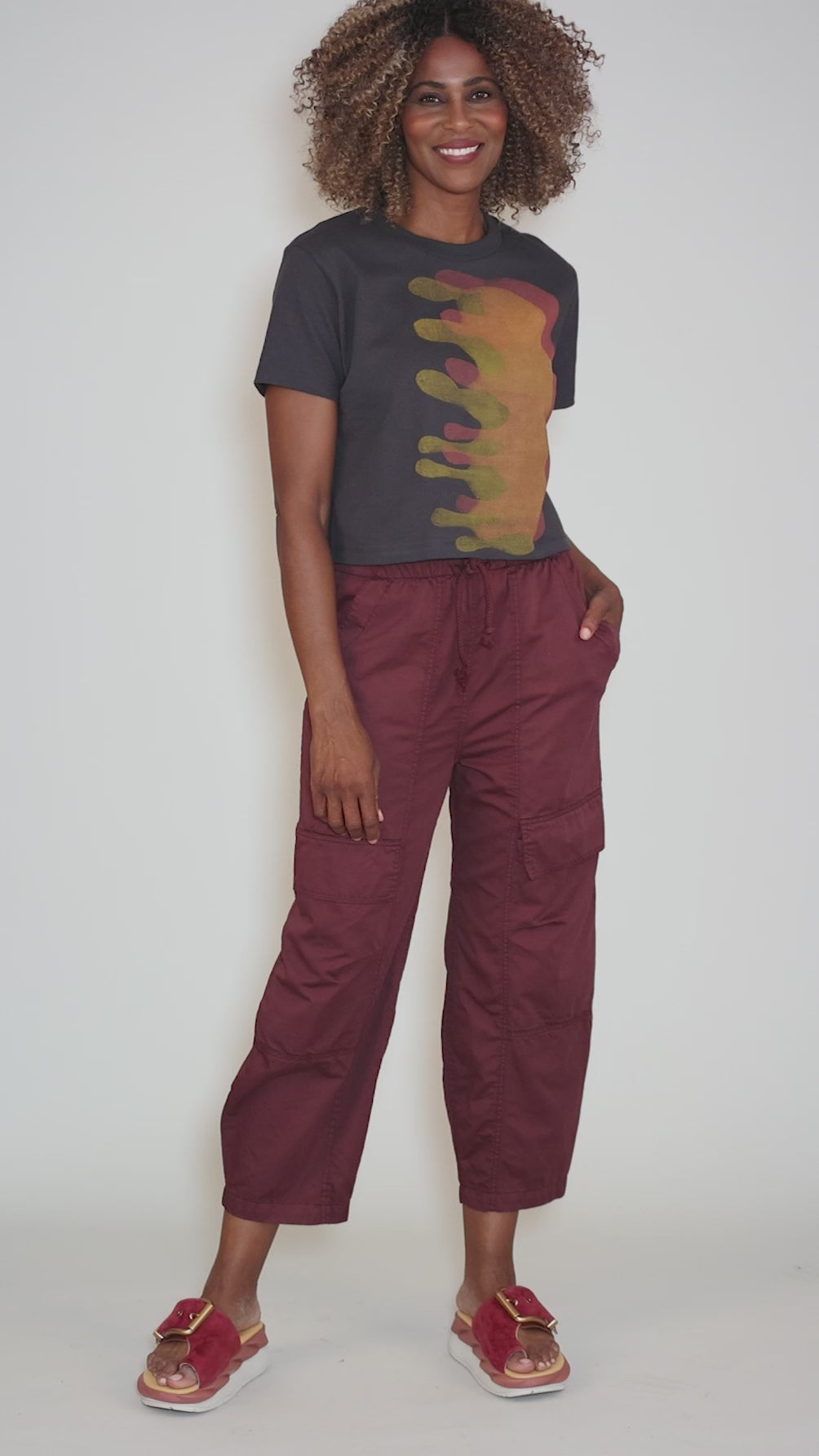 Blob Elaine Boxy Tee, Licorice Angle 5