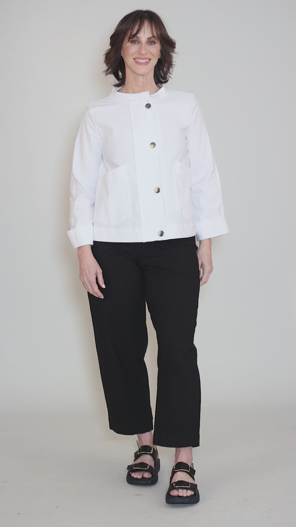 Woven Edit Studio Jacket, White Angle 5