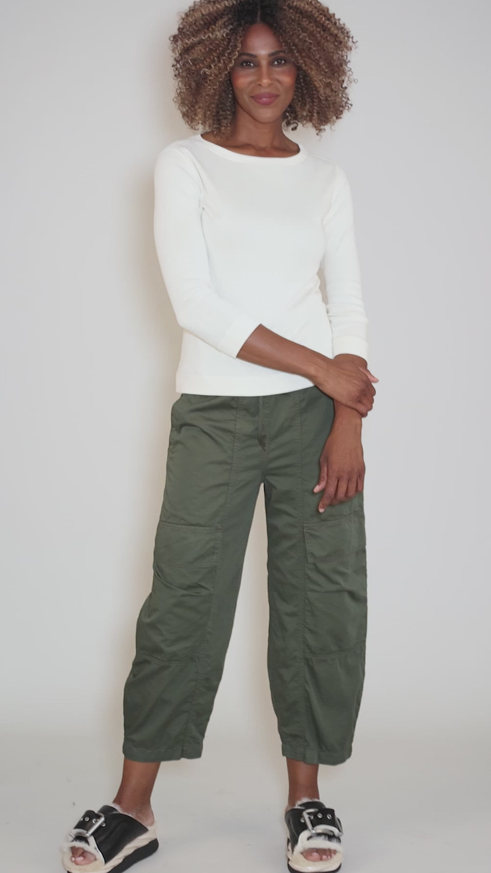 Organic Cotton Boatneck Tee, Raw White Angle 5