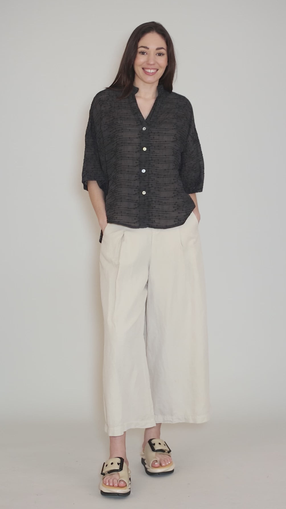 Ellie Embroidered Top, Black Angle 5