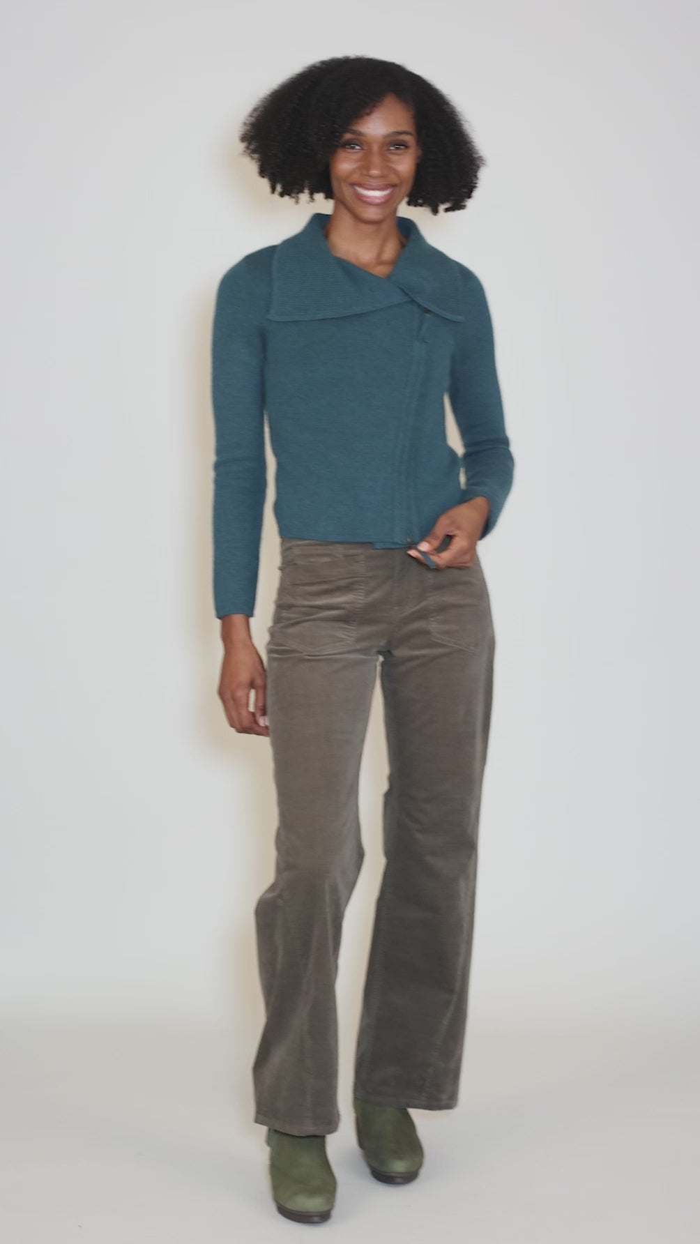 Bailey Velvet Cord, Olive Angle 5