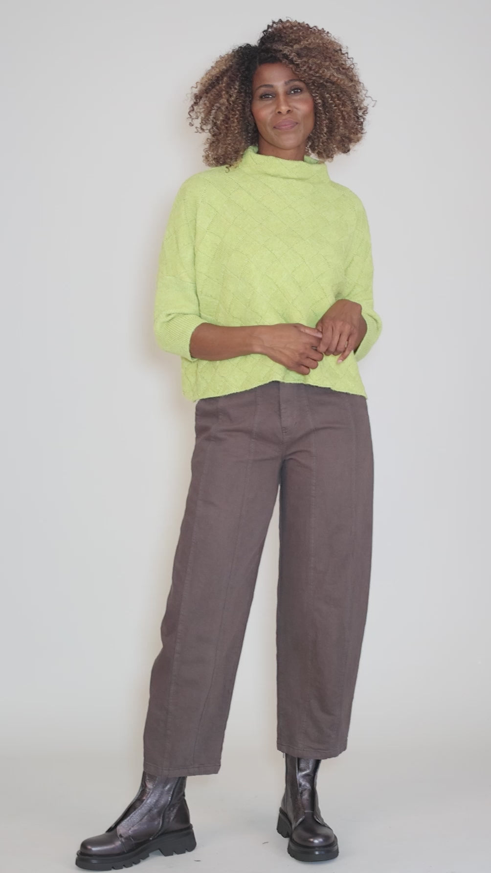 Rowena Sweater, Retro Lime Angle 5