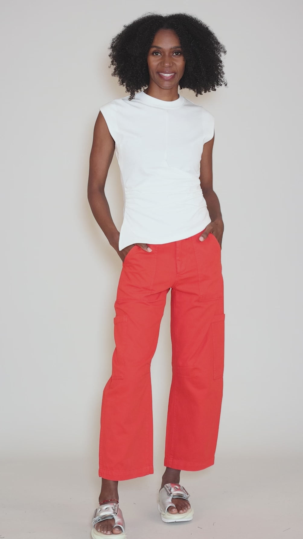 Nya Draped Tee, Le Blanc Angle 5